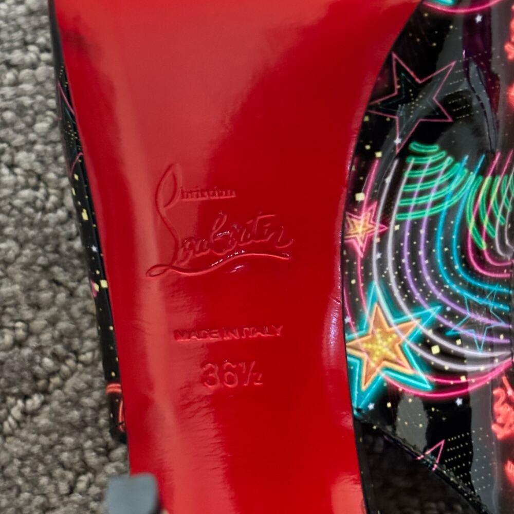 Christian Louboutin Hot Chic Sling Alta 120 Starlight Multicolor Pumps Size 36.5 - Picture 13 of 15